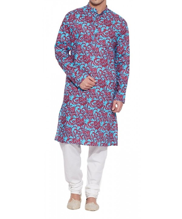 ShalinIndia Cotton Kurta Collar pockets Rust Size