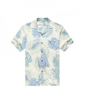 Men's Hawaiian Shirt Aloha Shirt Palm Leaves In White - Palm Leaves in ...