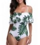 CASILY Shoulder Flounce Monokini Swimsuit