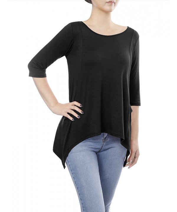 All For You Women's Casual Round Neck 3/4 Sleeve Front Pockets Top Made ...