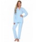 Womens Pajamas Sleeve Button Sleepwear