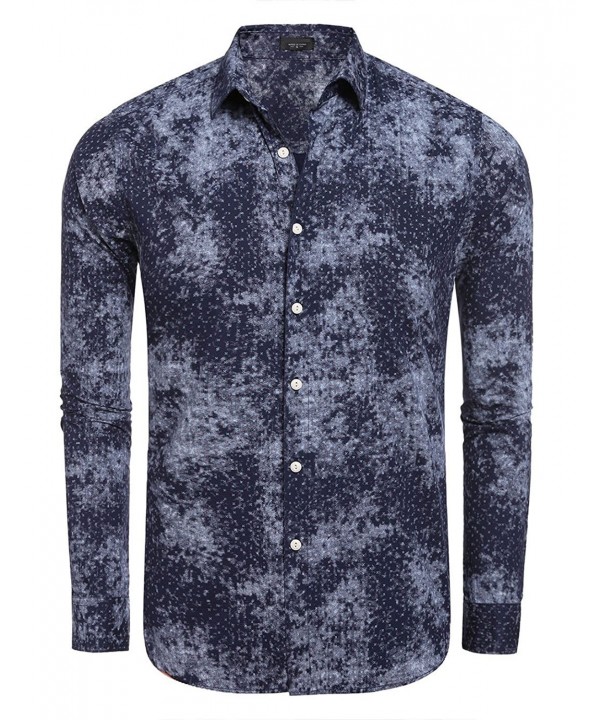 Floral Sleeve Button Dress Shirts