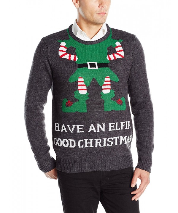 Santas Elfin Christmas Sweater Charcoal