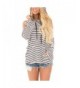 Fashion Shoulder Sweatshirts Striped Pullover