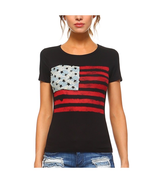 Fashionazzle womens Sleeve American AF02 Black