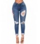 HOTAPEI Womens Waisted Distressed Embroidery