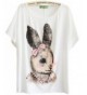 TangB Womens White Rabbit T Shirt