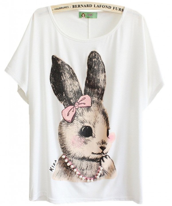 TangB Womens White Rabbit T Shirt