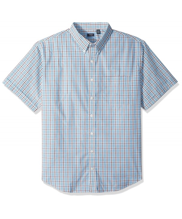 Men's Big and Tall Short Sleeve Hamilton Plaid Shirt - Faience ...