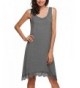 Ekouaer Sleeveless Sleepshirt Lace Trim Nightgown