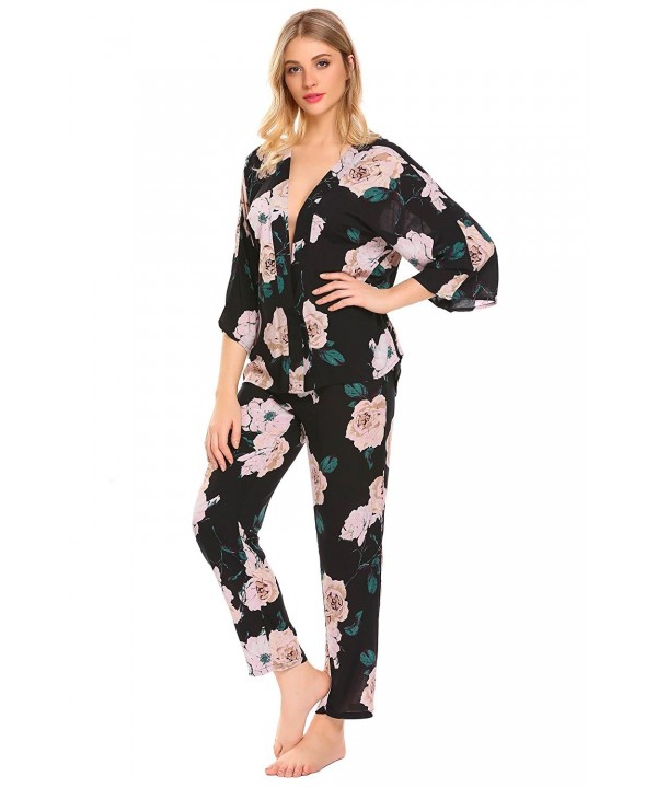 Acecor Lapel Sleeve Sleepwear Loungewear