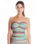 Anne Cole Striped Shirred Bandeau