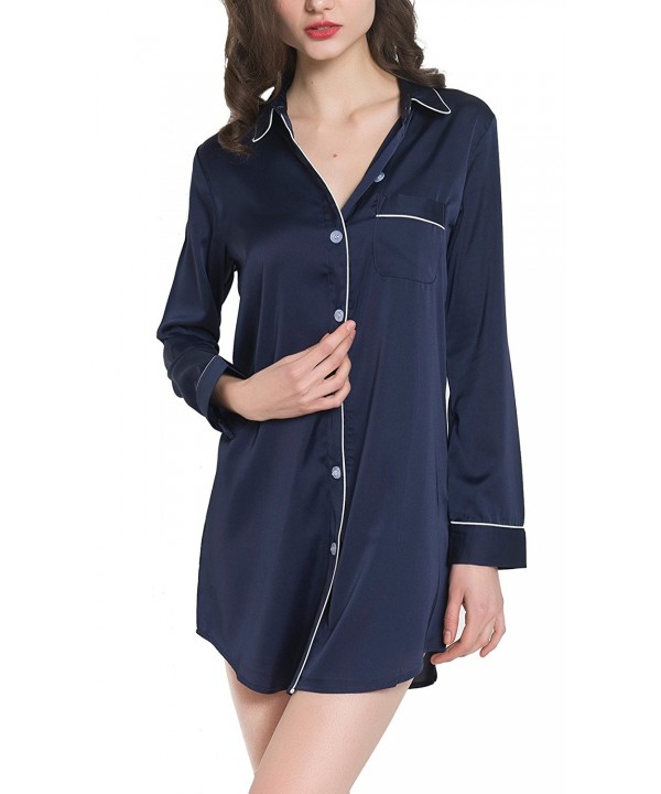 Sleeve Pajama Button Up Luxury Sleepwear