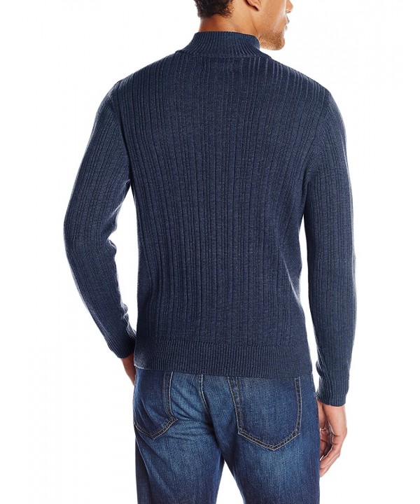 Men's Quarter-Zip Ribbed Sweater - Total Eclipse - C711QTCINXL