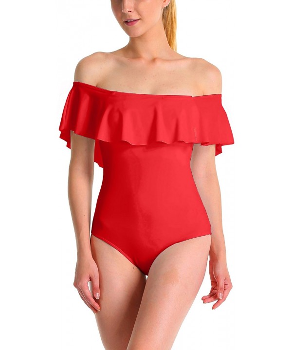 Swimsuit Shoulder Ruffled Flounce Monokini