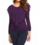 Easther Womens Sleeves T Shirt Purple