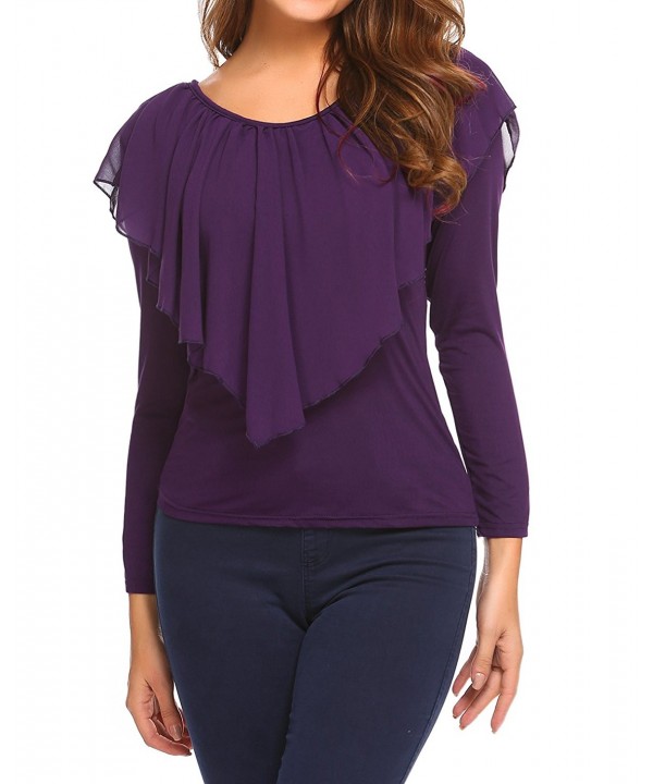 Easther Womens Sleeves T Shirt Purple