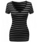 Casual Stripe Vneck Shirts Black