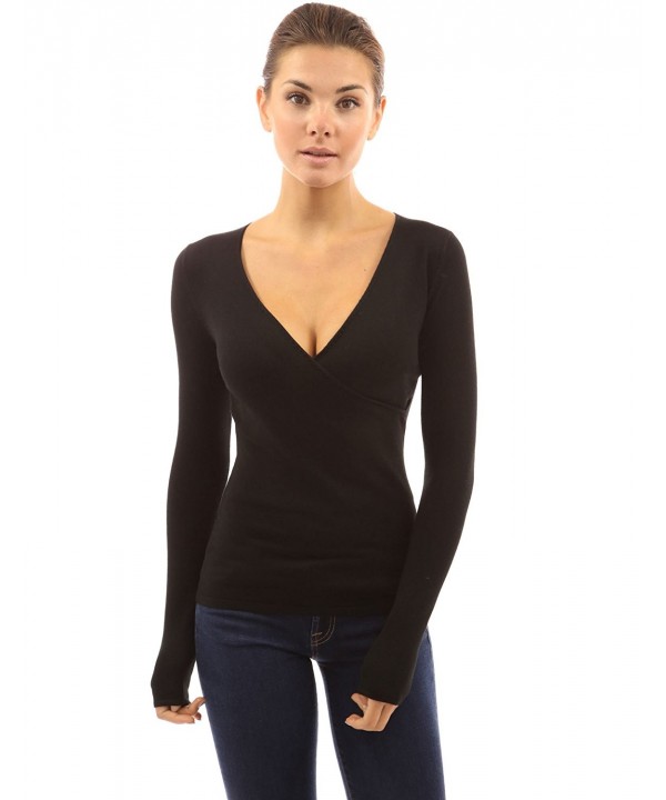 PattyBoutik Womens Neck Sweater Black