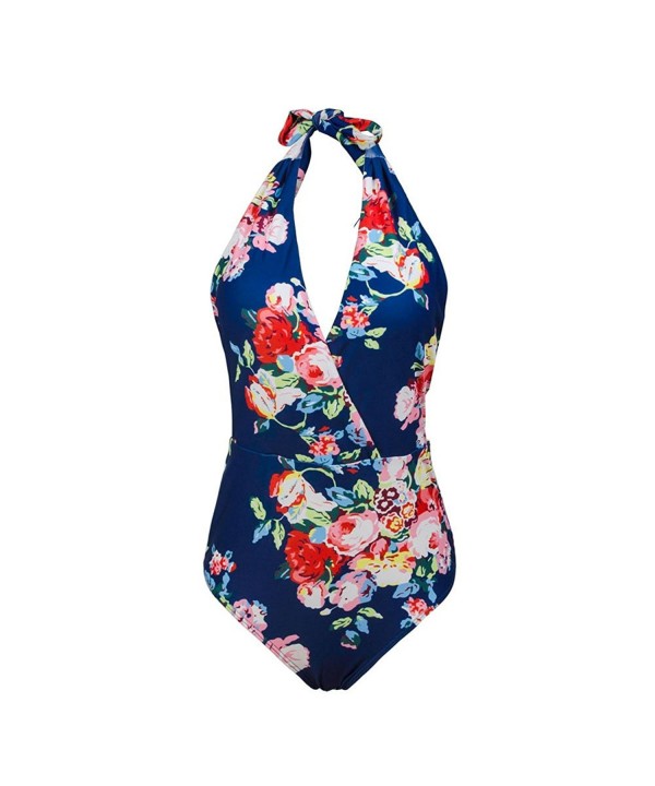 Bathing Monokini Swimwear Swimsuit - Orange Floral Printing - CN180CRDHU7