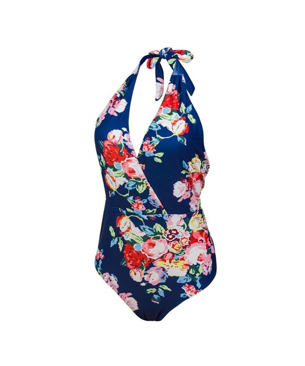 Bathing Monokini Swimwear Swimsuit - Orange Floral Printing - CN180CRDHU7