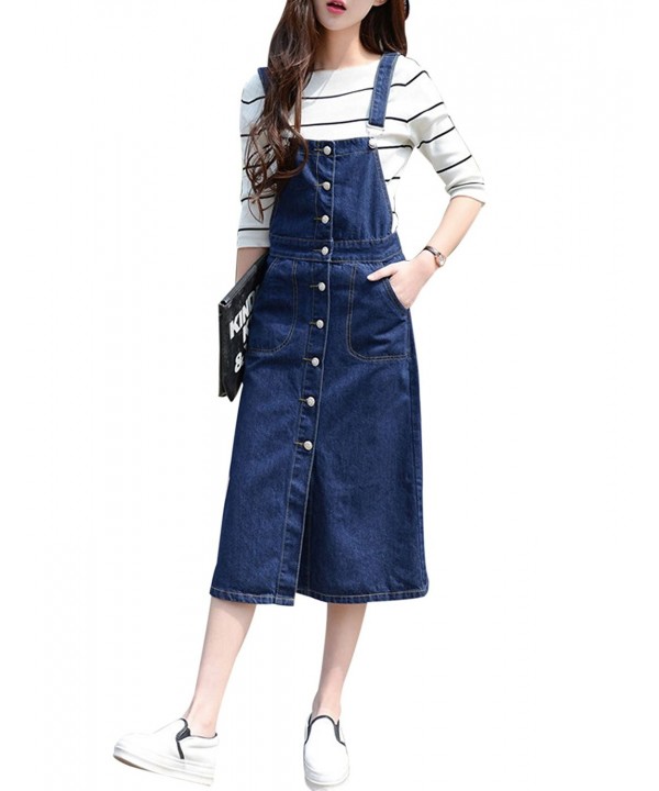 Yeokou Suspender Buttoned Overall Darkblue