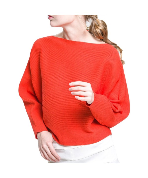 BeMoreWithLess Womens Batwing Ribbed Sweater