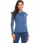 Flyerstoy Womens Ruffle Pullover Sweater