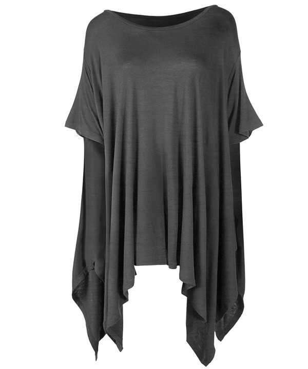 Women's Oversized Loose Fit Drapped Slouchy Flowy Bat Wing Tunic Poncho ...