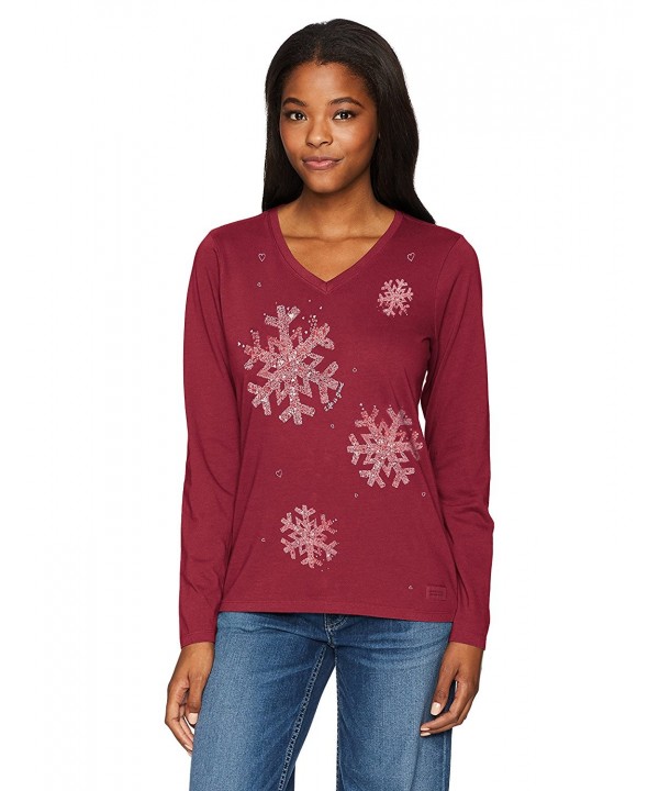 Life Crusher Snowflake T Shirt Cranberry