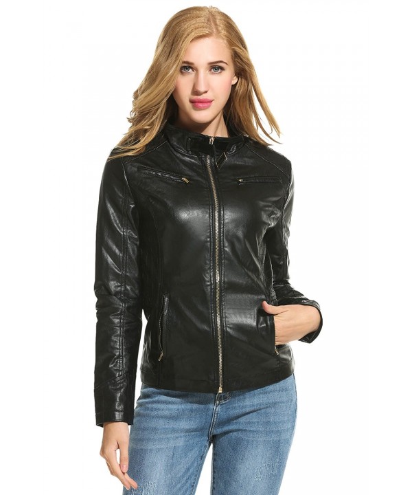 HOTOUCH Womens Vegan Leather Jacket