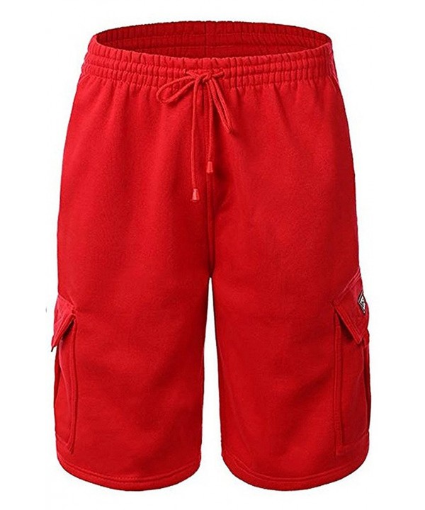 Men's Fleece Cargo Shorts Dream USA - Red - CL182IE54RX