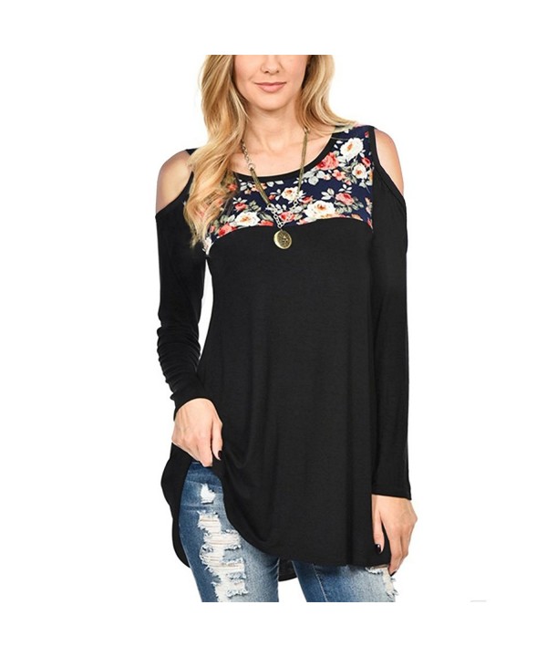 DINGANG Womens Shoulder Floral Sleeve