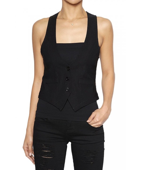 TheMogan Womens V Neck Button Tuxedo