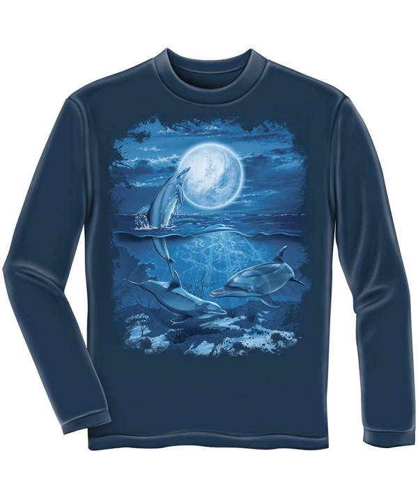 Dolphins Moon Adult Longsleeve Shirt