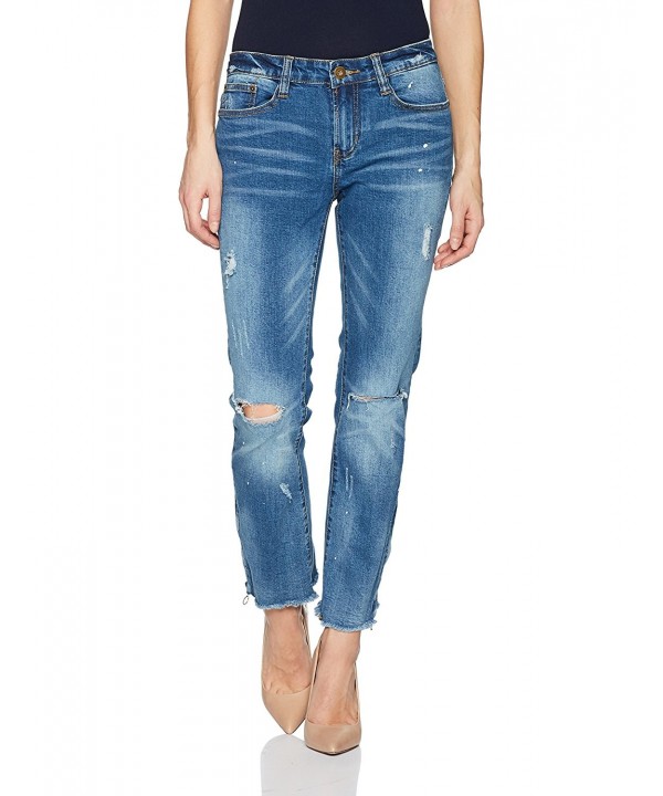 Women's Trista Zip Hem Crop Jean - Bayside Blue - C0184IMSROZ