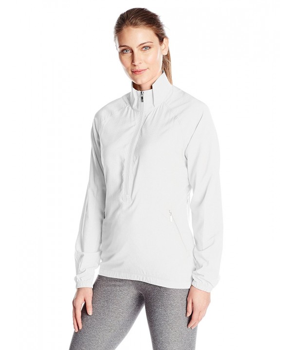 Women's CB Weathertec L/S Jackie 3/4 Zip Pullover Windbreaker - White ...