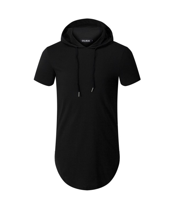 Men's Hipster Hip Hop Hoodie Side Zipper Tshirt - Black - CS12GUE0G0P