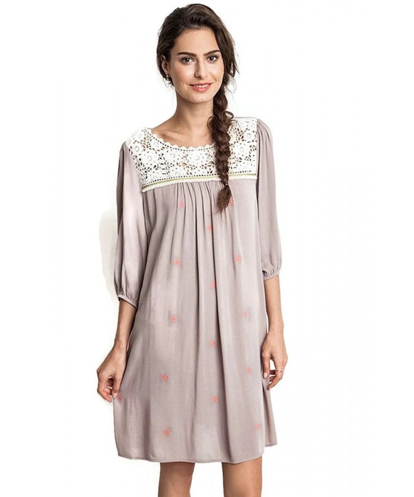 Umgee Embroidered Peasant Tunic Dress