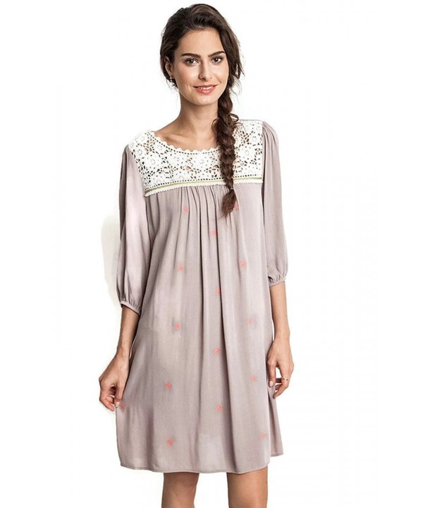 Umgee Embroidered Peasant Tunic Dress