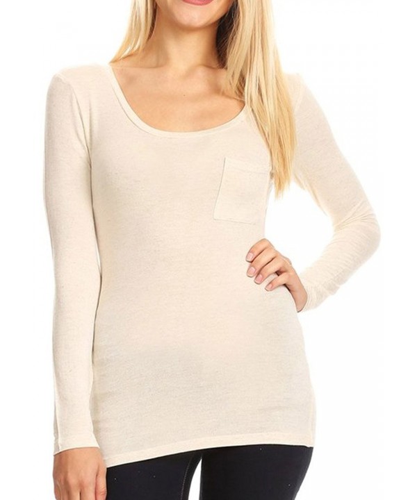 Womens Stretch Sleeve Pocket Oatmeal