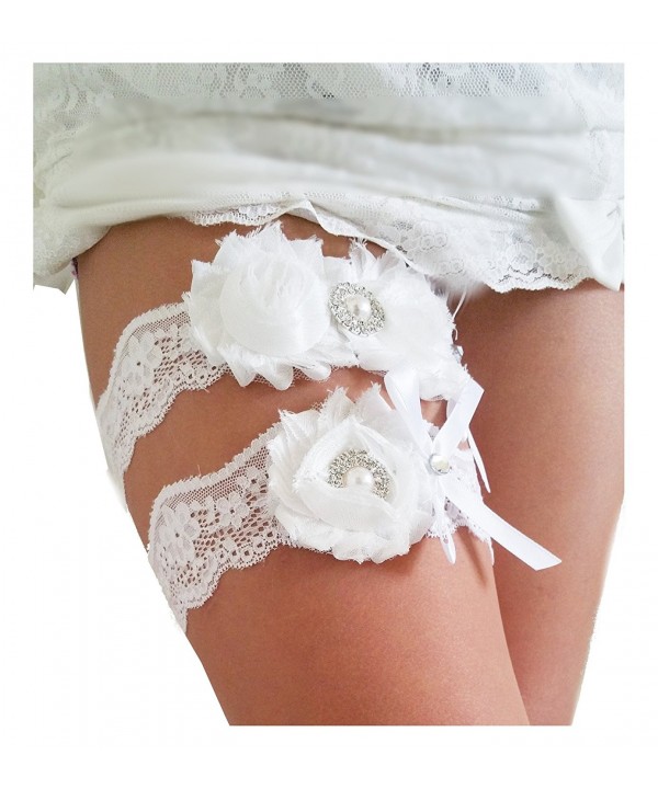 Ivory White Wedding Garter Rhinestone