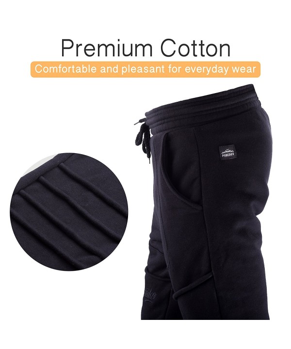 Joggers Pants for Men Black Premium Cotton with Pockets - CU180Y4SMXO