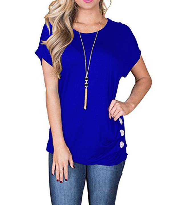 MIHOLL Womens Casual Buttons T Shirts
