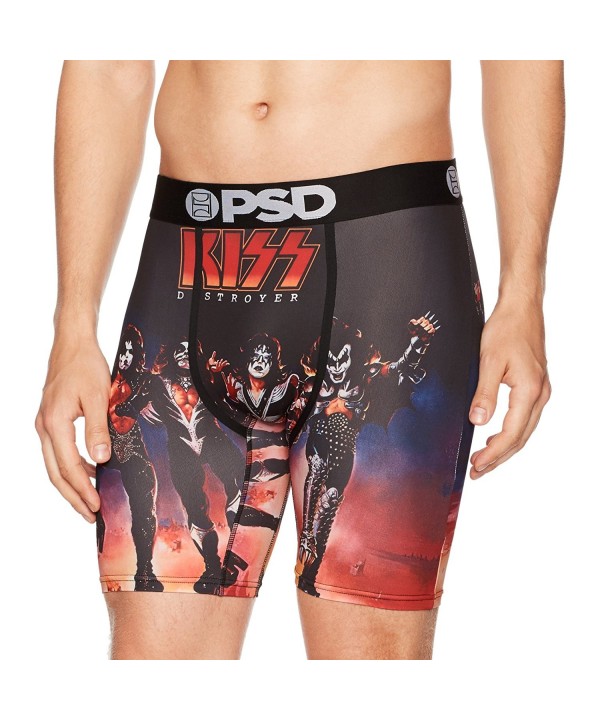 psd Men's Athletic Boxer Brief Underwear- Kiss Crew - Black