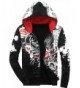 Sleeves Hiphop Floral Zipper Sweatshirt