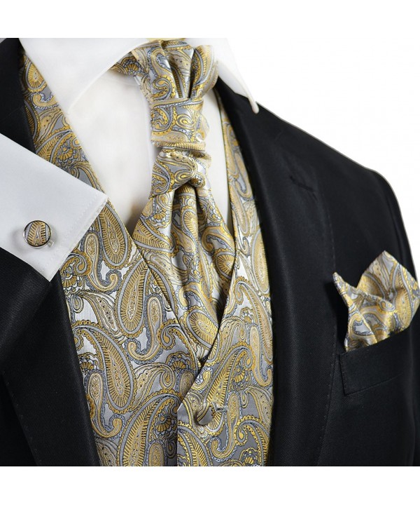 New Wheat and Grey Wedding Vest With Tie- Cravat- Pocket Square and ...