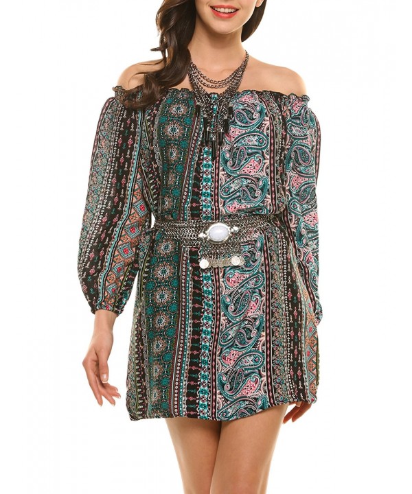 Zeagoo Shoulder Bohemian Printing Straight