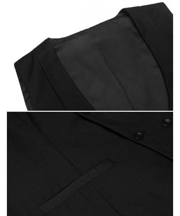 Business Vests Waistcoat Tuxedo - Type1 - Black - CB188QHRGSA