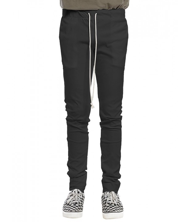 Basic Drawstring Pants Black Size